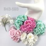 White/Soft Pink/Pink/Aqua Mixed Crafts Paper Flowers