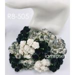 50 Mixed Black White Mulberry Paper Flowers