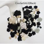 500 Random Black White Mixed Crochet Flowers Wedding Large/ Tiny /Small SALE