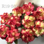 50 Yellow with Red Variegated Paper Flowers