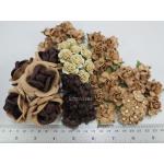 175 Brown Cream Mixed flowers - Clearance SALE