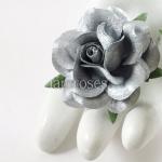 25 Silver Paper Roses Crafts Flowers 