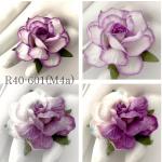 Mixed 4 Purple 2 Tone Paper Roses Flowers
