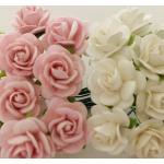 Mini Mixed JUST Soft Pink and WHITE paper Flowers