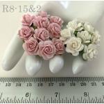 Mixed JUST Soft Pink and White Paper Roses