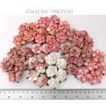 Coral Pink Mixed 2 Sizes May Roses Paper Flowers