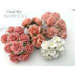 Coral Tone - White Mixed DIY Wedding Crafts Paper flowers