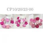  300 Mixed 3 Style Assortment Pink Scrapbook Die Cut Paper Flowers