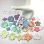  Mixed 5 Designs Pastel Scrapbook Die Cut Paper Flowers (P25/9/10/20/700)