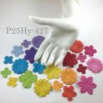  Mixed 5 Designs Rainbow Scrapbook Die Cut Paper Flowers (P25/9/10/20/700)