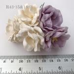  Mixed JUST White and SOFT Purple Paper Roses
