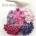 Mixed Pink Purple Small Spring Cottage Paper Flowers