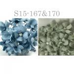 Mixed JUST Dusty Green - Baby Blue Small Spring Cottage Paper Flowers