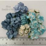 Mixed 4 design Blue White Crafts Paper Flowers