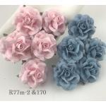 Mixed JUST Soft Pink and Blue MEDIUM Roses Flowers (M)