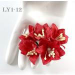 Red Lily Mulberry Paper Flowers