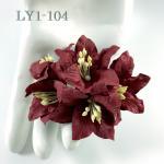  Solid Burgundy Lily Paper Flowers
