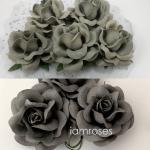 25 Mixed 2 Gray Wedding Craft Paper Flowers (723+725)