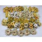  150 Mixed All Yellow Cream Shade Assortment Color and Designs - Only ONE set available - Yellow A