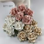  25 Mixed 3 Pastel Paper Flowers (15/122/153)