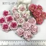 Mixed 4 Pinks Roses Large Artificial Handmade Mulberry Paper Flowers Roses for crafts or wedding from Thailand