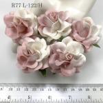 Half White - Half BLUSH Large Artificial Handmade Mulberry Paper Flowers Roses for crafts or wedding from Thailand