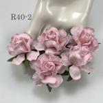 Soft Baby Pink Large 2" Paper Tea Roses Handmade Mulberry Paper flowers for wedding and craft from iamroses Thailand 