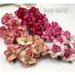 25 Large 2" or 5 cm - Mixed 5 Pink Roses (526/526VP/3/4/34)