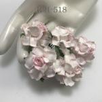 50 Medium 1.5" White - Soft Pink EDGE May Roses