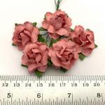 50 Small 1" Solid Puch Pink May Roses 