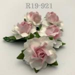 50 Small 1" White - Soft Pink Center Roses 