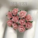 100 Mini 1/4" or 1cm Punch Pink Open Roses