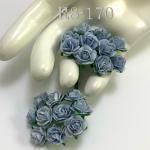 100 Size 1/2" or 1.5 cm Solid Baby Blue Open Roses