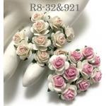  100 Size 1/2" or 1.5 cm Mixed JUST 2 Pink Center Open Roses