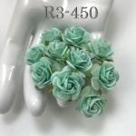 100 Size 3/4" or 2cm Aqua Blue Open Roses