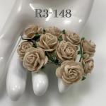 100 Size 3/4" or 2cm Solid Taupe Open Roses