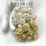 100 Size 3/4" or 2cm Mixed JUST white- Yellow Cream Open Roses