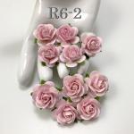  50 Size 1" or 2.5cm Solid Soft Pink Open Roses