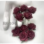 50 Size 1" or 2.5cm Solid Burgundy Open Roses
