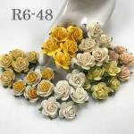 50 Size 1" or 2.5cm Mixed All Yellow Open Roses