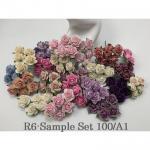  100 Size 1" or 2.5cm Mixed 16 Colors Open Roses