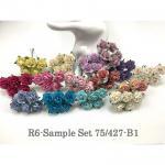  75 Size 1" or 2.5cm Mixed 15 Colors Open Roses (427-B1)