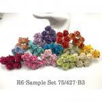  75 Size 1" or 2.5cm Mixed 15 Colors Open Roses (427-B3)
