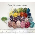  250 Small All Mixed 25 colors Paper Flowers A1