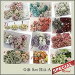 12 Packs -Mixed Assortment Flowers /Colors /Sizes ( Gift Set B12-A)