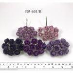 Purple Mixed Paper Flowers 1" or 2.5 cm