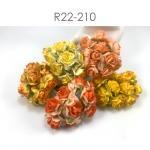  50 Puffy Roses (1-1/4or3cm) Mixed Fall Colors flower