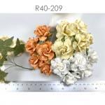25 Large 2" or 5 cm - Mixed 3 Colors Tea Roses (15/50/147)
