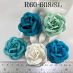 20 Romantica Roses (2or2.5cm) Mixed Ocean Blue (15/265/266/450/451)