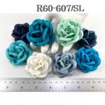 20 Romantica Roses (2 or 2.5cm) Mixed All Blue Flowers